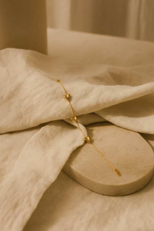 Puffy Heart Charm Bracelet