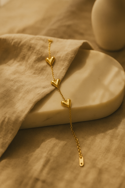 Puffy Heart Charm Bracelet