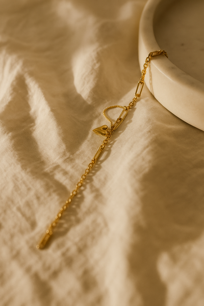 Golden Heart Link Bracelet