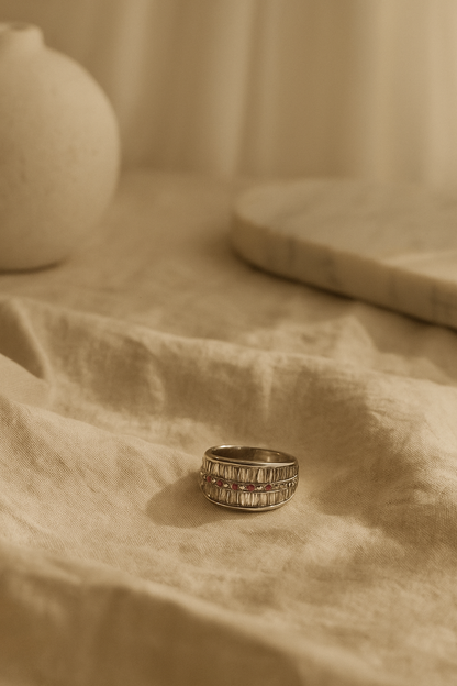 Scarlet Edge Adjustable Ring